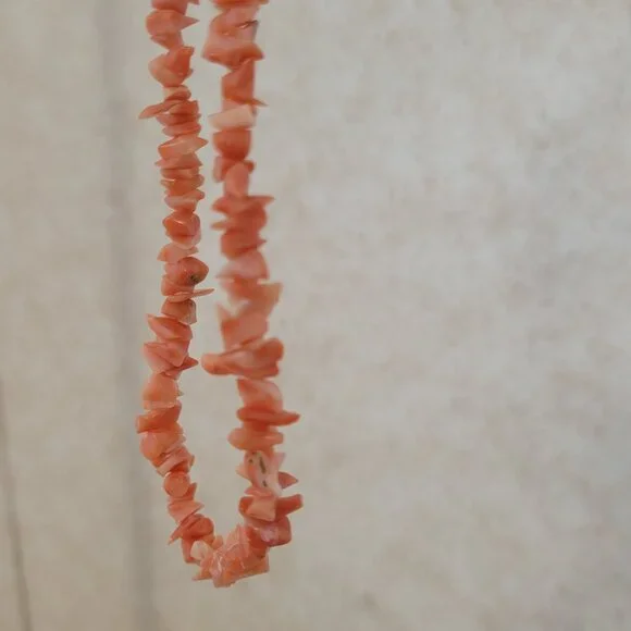 Coral Necklace Orange Choker Vintage - Picture 11 of 12